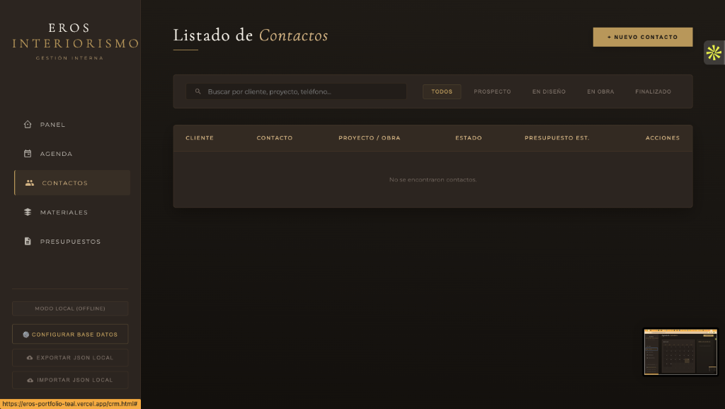Eros CRM Contactos